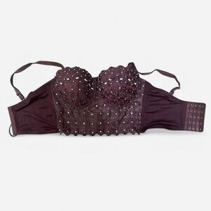 Windsor Embellished Bustier Top – Eggplant – Size XS (NWT)